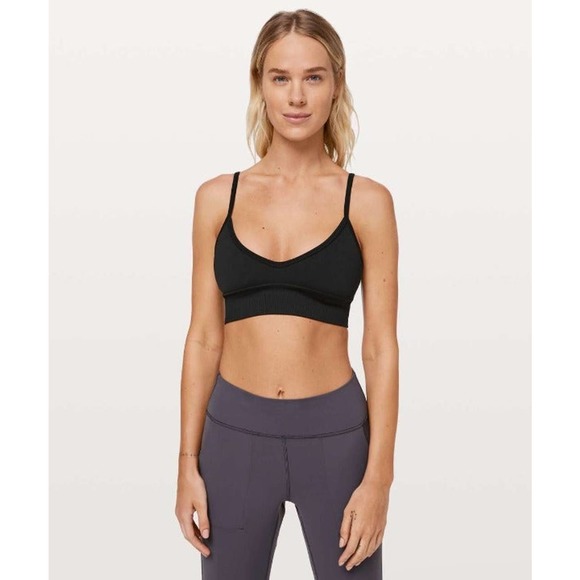 Lululemon Ebb To Street Bra II Black Size 6 EUC - Picture 1 of 8